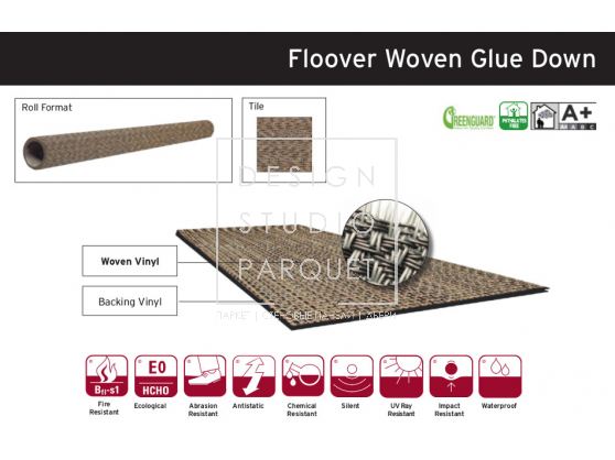 Виниловые покрытия Floover Flooring Woven Серый алмазный Floover Glue Down